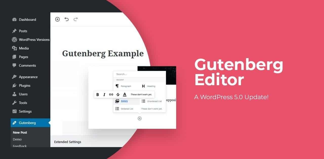 gutenburg editor wenswebdesign